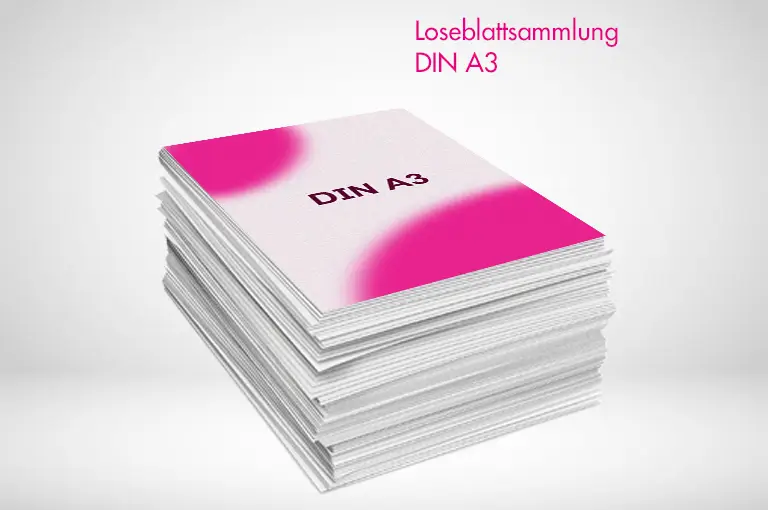 Loseblattsammlung A3 farbig drucken und bestellen. Loseblattsammlung A3 farbig auf verschiedenen Papierstärken drucken lassen.