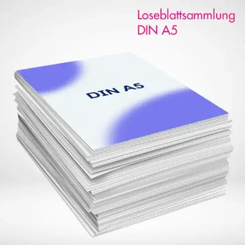 Loseblattsammlung A5 farbig drucken und bestellen. Loseblattsammlung A5 farbig auf verschiedenen Papierstärken drucken lassen.