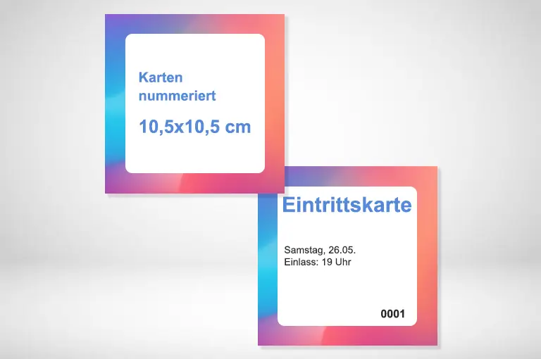 Karten nummeriert 105x105 mm drucken und bestellen. Karten nummeriert 105x105 mm auf verschiedenen Papierstärken drucken lassen. Karten nummeriert 105x105 mm drucken und bestellen. Karten nummeriert 105x105 mm auf verschiedenen Papierstärken drucken lassen.