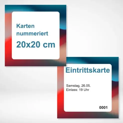 Karten nummeriert 20x20 cm drucken und bestellen. Karten nummeriert 20x20 cm auf verschiedenen Papierstärken drucken lassen.