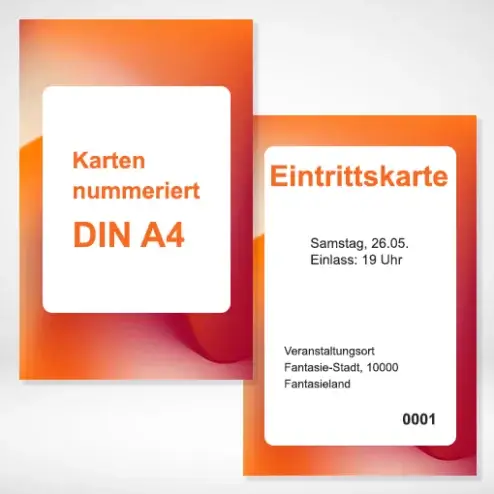 Karten nummeriert A4 drucken und bestellen. Karten nummeriert A4 auf verschiedenen Papierstärken drucken lassen.