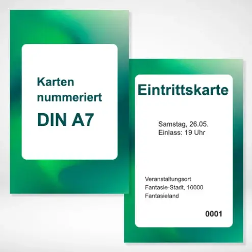 Karten nummeriert A7 drucken und bestellen. Karten nummeriert A7 einseitig oder beidseitig drucken lassen.