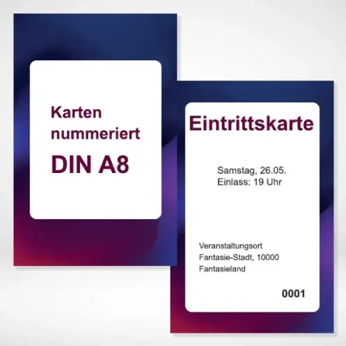 Karten nummeriert A8 drucken und bestellen. Karten nummeriert A8 auf verschiedenen Papierstärken drucken lassen.