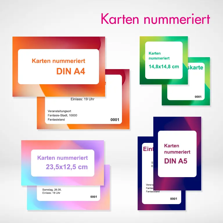Karten nummeriert drucken, individuell und persönlich