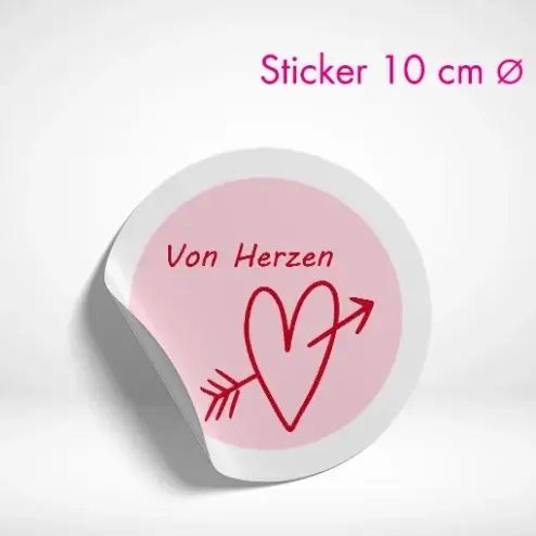 Sticker rund 10 cm drucken und bestellen. Sticker rund online gestalten und drucken lassen.