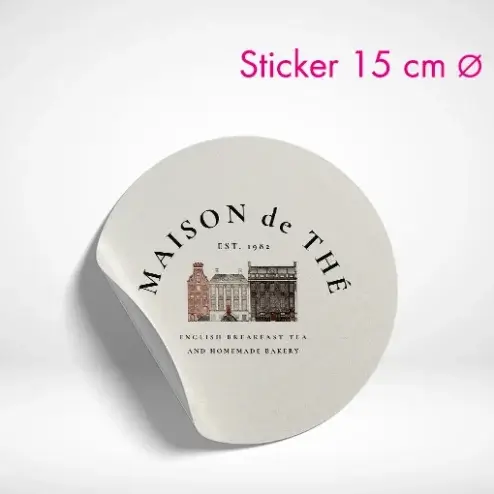 Sticker rund 15 cm drucken lassen. Runde Sticker selbst online gestalten und bestellen bei PrintOnline24.