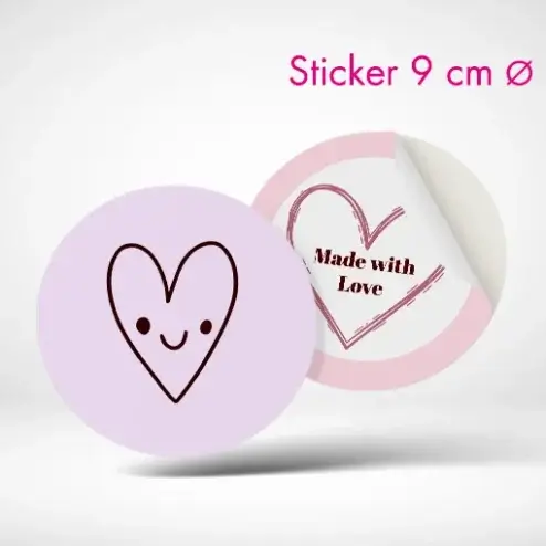 Sticker rund 9 cm drucken und bestellen. Eigene Sticker selbst online gestalten und drucken lassen.