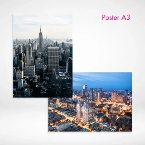 Poster A3 drucken und bestellen. Poster A3 selbst gestalten und auf Fotopapier drucken lassen.